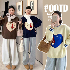 秋冬孕妇装秋装毛衣2025新款秋冬季时尚减龄休闲针织外套宽松毛衣