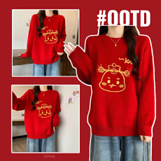 批发孕妇装过年喜庆红色毛衣春秋2026新款马年孕妇装本命年春装针织衫