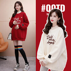 批发孕妇装加绒加厚新年战袍红色卫衣2026新款春秋冬季假两件马年上衣