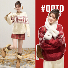 批发新年孕妇装2025新款时尚高端卡通毛衣秋冬宽松孕妇套头打底针织衫