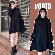 批发2026已出货针织孕妇装连衣裙春秋装新款针织裙宽松大码中长款春秋