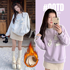 批发孕妇装假两件刺绣圆领刺绣重工<b class='q'>卫衣</b><b class='q'>女</b>春秋季2026新款加绒加厚上衣