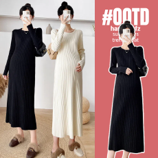 批发孕妇打底裙高领+圆领孕妇装连衣裙春秋装秋季针织打底裙