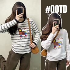 孕妇装漂亮小马条纹长袖T恤2026新款早春大码打底衫慵懒风上衣