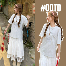 批发实拍<b class='q'>孕妇</b><b class='q'>夏装</b><b class='q'>短袖</b>t恤夏2026新款春夏季韩版宽松刺绣花圆领上衣