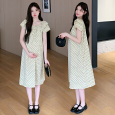 批发实拍有货<b class='q'>孕妇装</b><b class='q'>连衣裙</b>夏装2026新款波点圆点裙中长款宽松大码