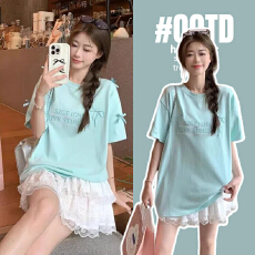 批发刺绣蝴蝶结<b class='q'>孕妇</b><b class='q'>短袖</b>t恤2026新夏季多巴胺小众设计感刺绣宽松上衣