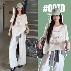 批发夏季<b class='q'>孕妇装</b>宽松体恤雪花亚麻短袖t恤2026夏新款宽松印花圆领<b class='q'>上衣</b>