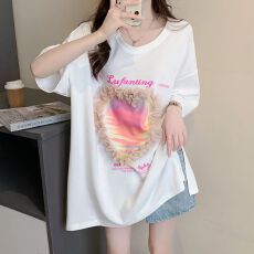 批发孕妇夏装<b class='q'>中长款</b>体恤2026蕾丝花边拼接设计感纯棉半袖夏季爆款上衣