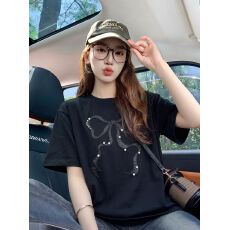 批发<b class='q'>孕妇</b><b class='q'>夏装</b>短袖t恤<b class='q'>女装</b>夏季新款宽松小香风手工串珠刺绣花圆领上衣