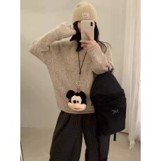 批发孕妇装卷边加厚毛衣新款秋冬季慵懒风百搭针织衫韩系冬装上衣外穿