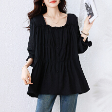 批发实拍小视频 <b class='q'>大码</b><b class='q'>女装</b>2026秋季新款胖mm巨显瘦上衣宽松百搭T恤