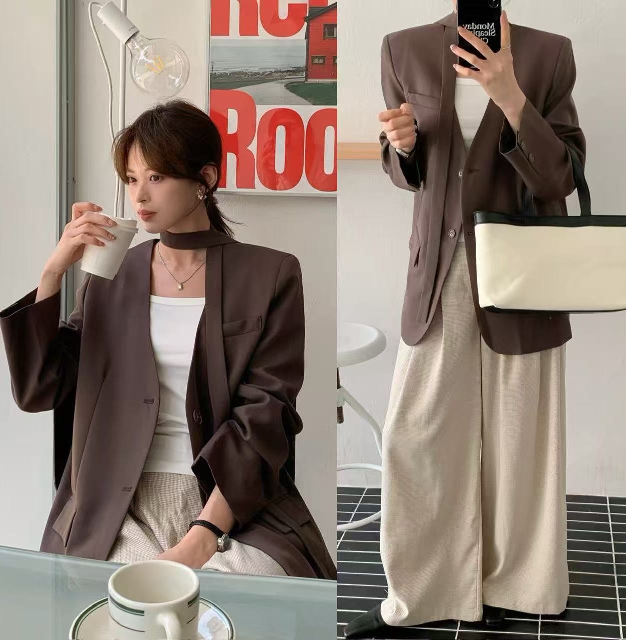 실사 정장 코트 여성 봄 2026 년 새로운 고급 센스 재킷 작은 키 그는 벤 바람