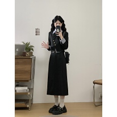 批发大码女装春季新款遮肉洋气别致<b class='q'>西装外套</b>半身裙学院风两件套女