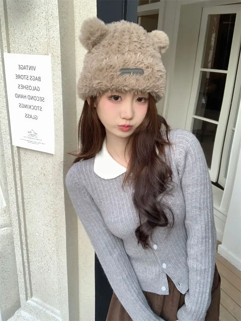 배색 폴라 칼라 니트 상세 이미지 1