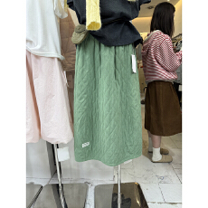 批发2025年秋冬新款韩版宽松高腰橡筋设计通勤休闲百搭夹棉加厚<b class='q'>半身裙</b>