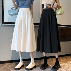 批发半裙百褶裙<b class='q'>半身裙</b>女春夏2026新款A字裙中长款高腰伞裙裙子<b class='q'>长裙</b>潮