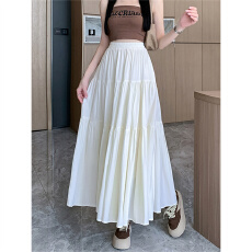 批发蛋糕<b class='q'>半身裙</b>女春夏2026新款气质高腰显瘦梨形身材a字大摆白色<b class='q'>长裙</b>