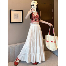 批发<b class='q'>雪纺</b>蛋糕<b class='q'>半身裙</b>女夏天2026新款百搭高腰显瘦垂感a字大摆伞裙长裙