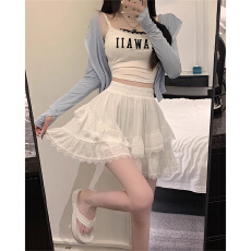 批发原版广州面料  甜美不规则<b class='q'>蕾丝</b>短<b class='q'>裤</b>裙女蛋糕裙<b class='q'>裤</b>高腰A字阔腿<b class='q'>裤</b>