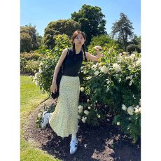 批发<b class='q'>韩国</b>田园碎花半身裙女春夏新款高腰显瘦鱼尾包臀裙时尚百搭中长裙