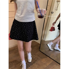 批发甜美碎花半身裙女<b class='q'>春</b>夏季高腰显瘦小个子防走光a字裙大码黑色伞裙