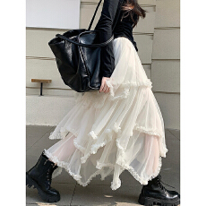 批发显瘦拼接蛋糕<b class='q'>裙</b><b class='q'>网纱</b>半身<b class='q'>裙</b>女夏季不规则蓬蓬A字中长<b class='q'>裙</b><b class='q'>蛋糕裙</b>子