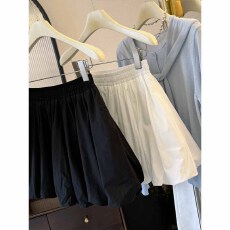 批发白色花苞裤裙<b class='q'>女</b>夏季2026新款高腰显瘦宽松阔腿a字小个子短<b class='q'>裙裤</b>子