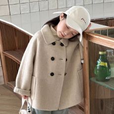 批发双面呢<b class='q'>大</b>衣冬装<b class='q'>女</b><b class='q'>童</b><b class='q'>新</b>款<b class='q'>中大</b>童毛呢冬季保暖百搭洋气呢外套