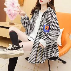 批发首发潮牌设计感小众衬衫女宽松洋气减龄秋<b class='q'>冬</b>新款复古港味衬衣加厚