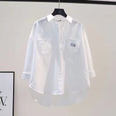 批发白<b class='q'>衬衫</b>女内搭外穿2025春秋新款休闲上衣设计感小众纯棉长袖<b class='q'>衬衣</b>