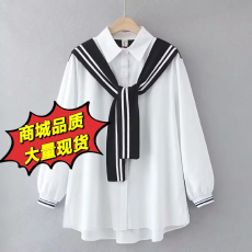 批发海军领三角披肩外套时尚洋气高档<b class='q'>条纹</b>坎肩森系肩搭小披肩外搭<b class='q'>开衫</b>