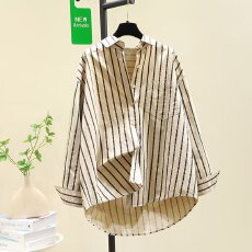 计感经典百搭条纹衬衫女2026春秋新款韩版宽松减龄衬衣上衣