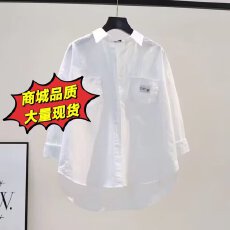 批发白衬衫女内搭外穿2026春<b class='q'>秋</b>新款休闲上衣设计感小众纯棉长袖衬衣