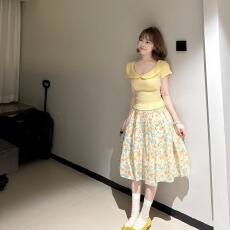 批发日杂少女 碎花棉布日系<b class='q'>半身裙</b>A字遮肉中裙夏季新款