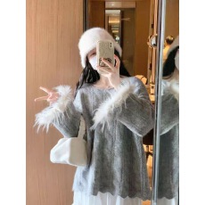 批发慵懒风温柔水毛衣女秋冬设计感<b class='q'>套头</b>镂空针织衫上衣<b class='q'>罩衫</b>