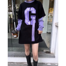 批发2025秋冬羊毛针织衫<b class='q'>毛衣</b>卫衣女假两件中长款印花字<b class='q'>韩版</b>宽松显瘦潮