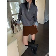 批发韩版半高领袖口拼接<b class='q'>衬衣</b>针织衫女2025冬季设计感<b class='q'>假两件</b>毛衣小衫潮