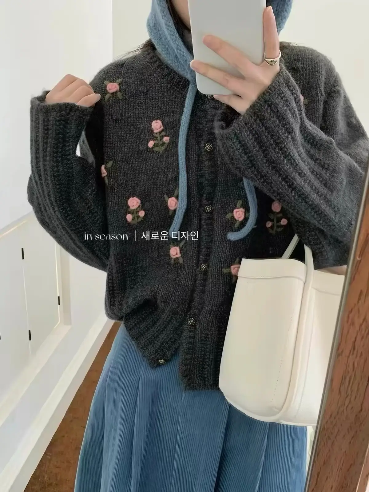 러블리 내추럴 크로셰 장미 가디건 상세 이미지 2