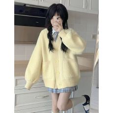 批发秋冬毛茸茸外套日系甜美毛衣学院风小个子长袖软糯<b class='q'>针织</b>开衫