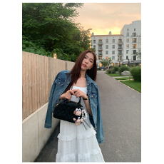 批发pusumede 蓝色复古牛仔外套女<b class='q'>春</b>秋韩版休闲百搭长袖短款夹克上衣