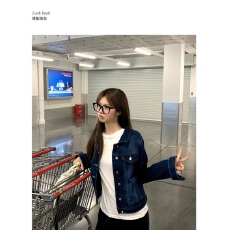 批发E7Q8 <b class='q'>街头</b>西西里 秋季时髦短外套女经典复古小冷调单排扣牛仔外套