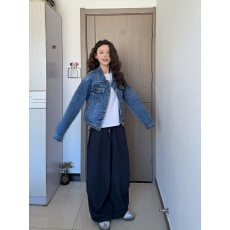 批发美式复古水洗修身显瘦牛仔外套春季新款<b class='q'>街头</b>短款辣妹ins牛仔上衣