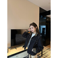 批发宁司 撞色豹纹薄绒拉链牛仔外套女秋季新款宽松显瘦休闲<b class='q'>百搭</b>上衣