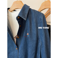 批发<b class='q'>韩国</b>水洗刺绣小人拉绒牛仔衬衫  叠穿秋冬衬衣