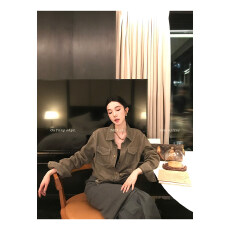 批发区区欧阳<b class='q'>牛仔</b><b class='q'>衬衫</b>外套女秋季新款宽松复古长袖<b class='q'>衬衣</b>设计感小众上衣