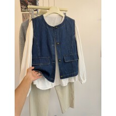 批发2026日系复古<b class='q'>牛仔</b>马甲女春季叠穿<b class='q'>背心</b>外搭小个子设计感坎肩马夹