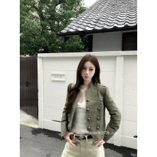 批发板栗可可Bankelili'拿破仑'立领排扣牛仔外套女小众设计短款夹克