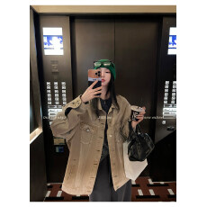 批发区区欧阳'廓形重工 私服苾入款'水洗复古牛仔外套潮流牛仔裤套装