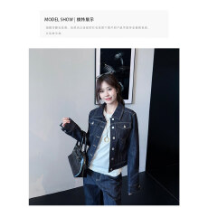批发aassss水洗蓝色复古短款牛仔外套女休闲设计宽松夹克上衣<b class='q'>百搭</b>做旧